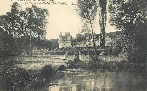 France Postcard cpa Rigny-Usse Le Chateau et l'Indre