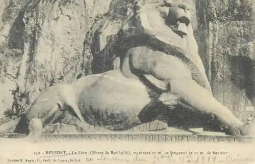 France Postcard cpa Belfort Le Lion