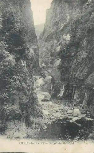 cpa France Postcard Amelie-les-Bains Gorges du Mondony paysage pittoresque