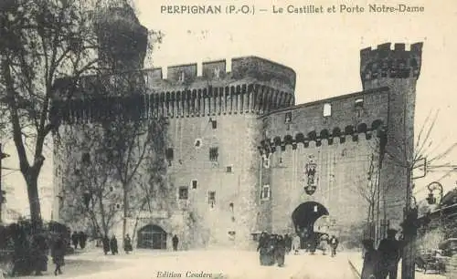 cpa France Postcard Perpignan Le Castillet et Porte de Notre Dame