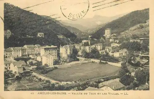 cpa France Postcard Amelie-les-Bains Vallee du Tech et les Villas