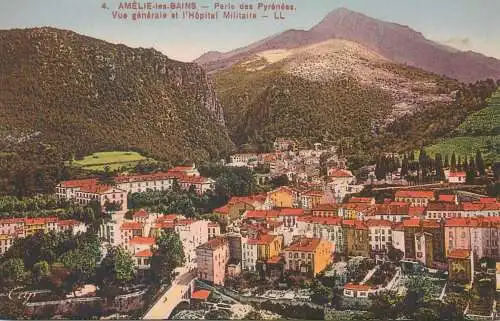 France Postcard Amelie-les-Bains vue generale avec l'hopital militaire