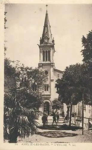 cpa France Postcard Amelie les Bains l'eglise