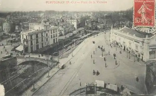 cpa France Postcard Perpignan Place de la Victoire