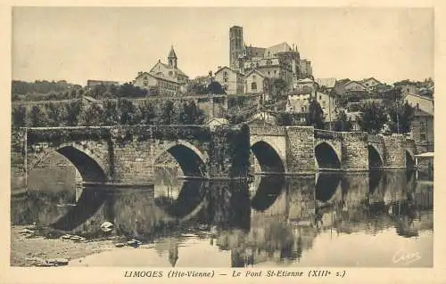 cpa France Post card Limoges Le Pont St-Etienne