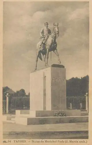 cpa France Postcard Tarbes statue du Marechal Foch
