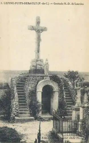 cpa France Postcard Lepine Puits Berault Grotte de N-D de Lourdes