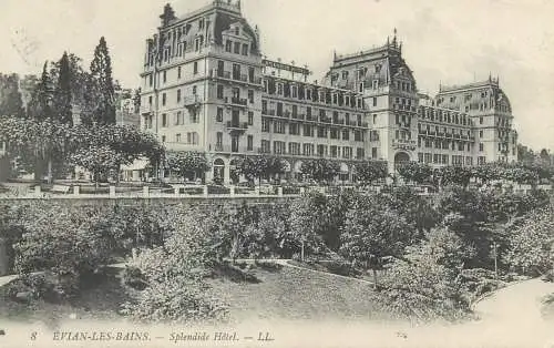 cpa France Postcard Evian-les-Bains Splendide Hotel