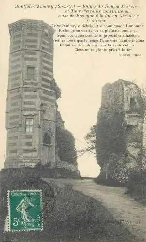 cpa France Postcard Montfort l'Amaury Ruines du Donjon Xeme