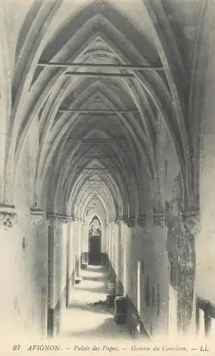cpa France Postcard Avignon Palais des Papes Galerie du Conclave