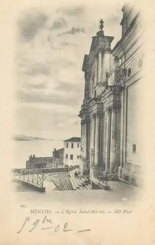 cpa France Postcard Menton l'Eglise Saint-Michel
