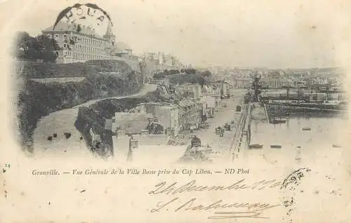 cpa France Postcard Granville vue generale de la Ville Basse prise du Cap Libou