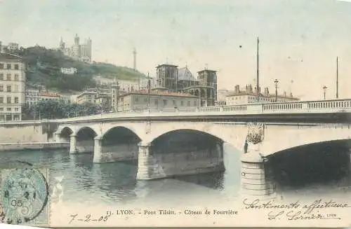 cpa France Postcard Lyon Pont Tilsitt Coteau de Fourviere