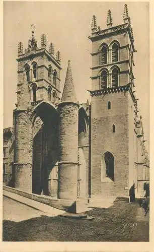 cpa La Douce France Postcard Montpellier La Cathedrale Saint-Pierre