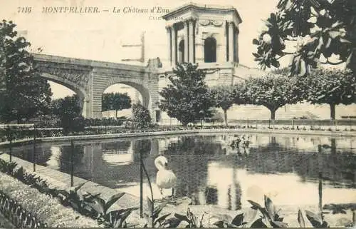 cpa France Postcard Montpellier Le Chateau d'Eau