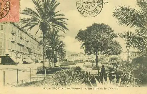 France cpa Postcard Nice Les Nouveaux Jardins et le Casino