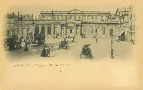 France cpa Postcard Bordeaux L'Hotel de Ville voitures anciennes