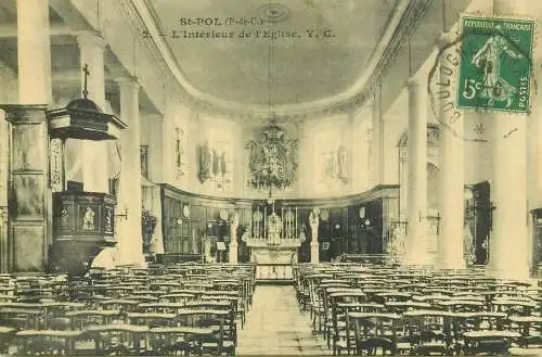 France cpa Postcard Saint Pol interieur de l'eglise