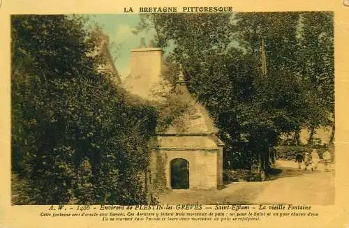 France cpa Postcard Environs de Plestin-les-Greves Saint Efflam La vieille fontaine