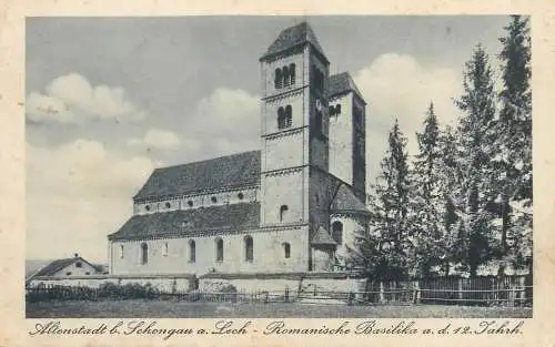 Postcard Germany  Altenstadt clocktower