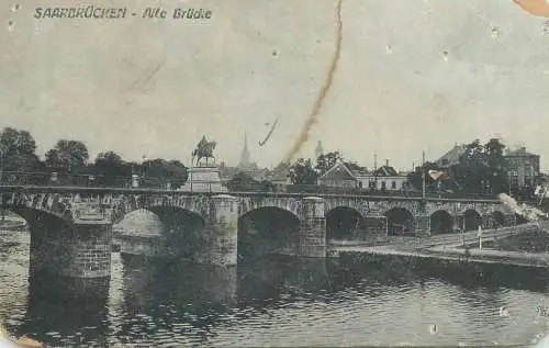 Postcard Germany Saarbrucken alte brucke