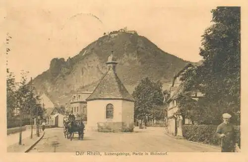 Postcard Germany Der Rhein Siebengebirge carriage 1909
