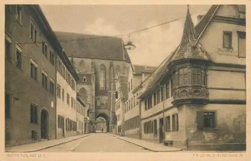 Postcard Germany Rothenburg street view