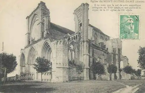 France cpa Postcard Eglise du Mont-Notre-Dame (Aisne)