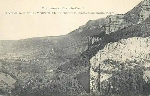 France Postcard Franche Comte Vallee de la Loue Mouthier Rocher de la Percee et de Haute Pierre vue panoramique