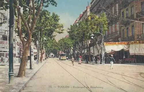 France Postcard Toulon Boulevard de Strasbourg tramway