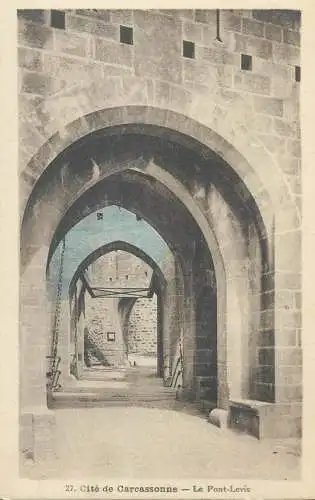 France Postcard Cite de Carcassonne Le Pont Levis