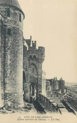 France cpa Postcard Cite de Carcassonne Defense exterieure du Chateau