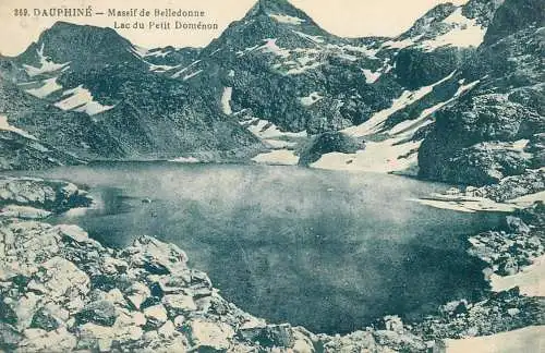 France cpa Postcard Dauphine Massif de Belledonne Lac du Petit Domenon