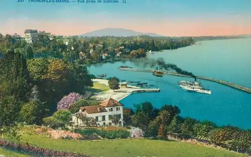 France Postcard Thonon-les-Bains vue prise de Concise