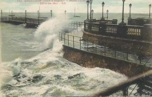 France Postcard Arcachon Cote d'Argent Plage Thiers Effet de mer