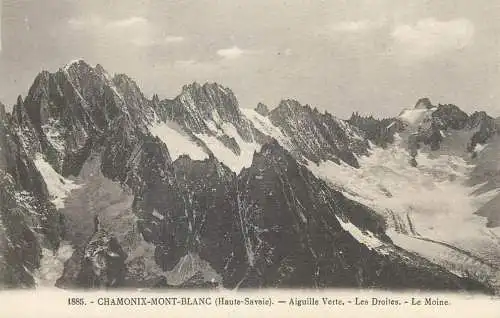 France cpa Postcard Chamonix Mont-Blanc Aguille Verte, Les Droites, Le Moine