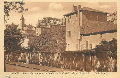 France cpa Postcard Auch Tour d'Armagnac Abside de la Cathedrale et Prieure