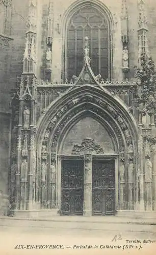 France cpa Postcard Portail de la Cathedrale Aix-en-Provence