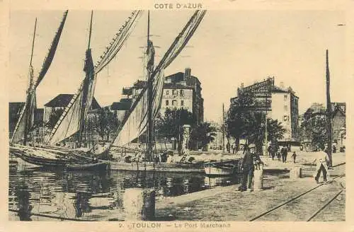 France cpa Postcard Cote d'Azur Toulon Le Port Marchand