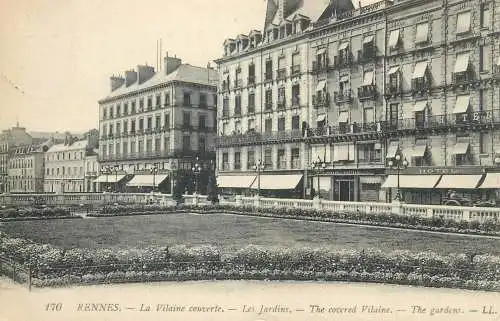 France cpa Postcard Rennes La Vilaine couverte Les Jardins