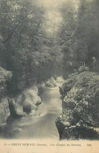 France cpa Post card Gresy-sur-Aix (Savoie) Le Gorges du Sierroz paysage pittoresque