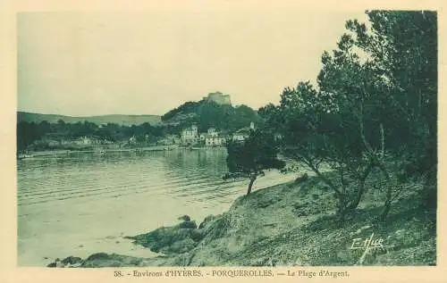 France cpa Postcard Environs d'Hyeres Porquerolles La Plage d'Argent