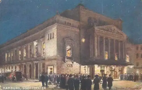 Postcard Germany Hamburg Stadttheater