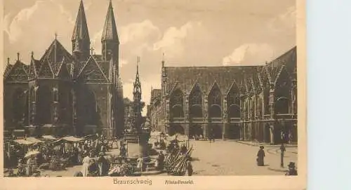 Postcard Germany Braunschweig Allstadtmarkt