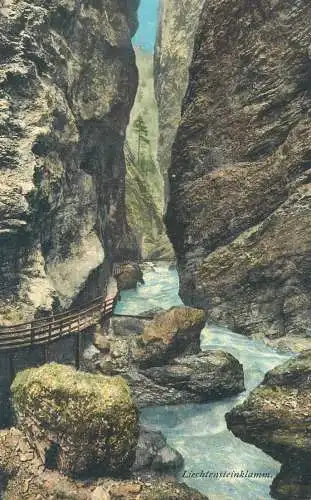 Postcard Liechtenstein gorge canyon view