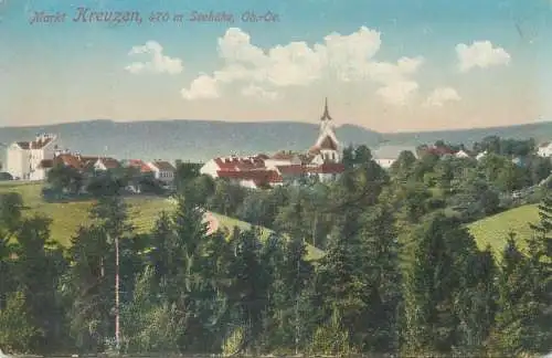Postcard Austria Markt Kreuzen Seehohe panorama