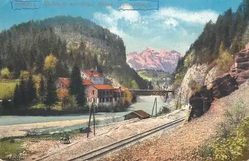 Postcard Austria Feldkirch train bridge Vorarlberg