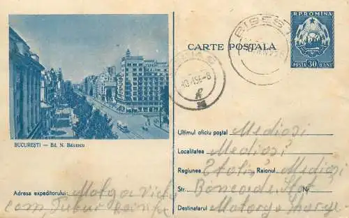 Romania Bucuresti B-dul N. Balcescu 1956