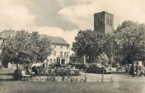 Postcard Germany Anklam marktplatz 1962