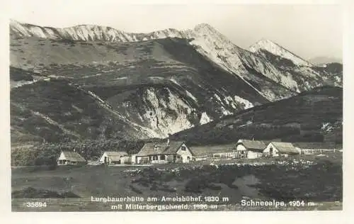 Postcard Austria Lurgbauerhutte am Ameisbuhel Schneealps 1951